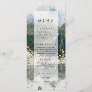 rustikale Italiener-Amalfi-Hochzeitsmenükarten Menükarte