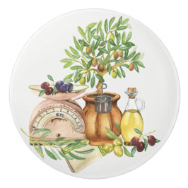 Rustikale italienische grüne goldbraune Farbe Keramikknauf