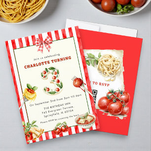 Rustikale italienische Pasta-Themen-Einladung zum Einladung