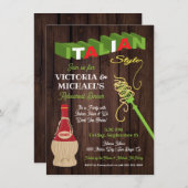 Rustikale italienische Probe Abendessen Einladung (Vorne/Hinten)