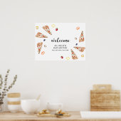 Rustikale italienische Slice Pizza Baby Dusche Emp Poster (Küche)