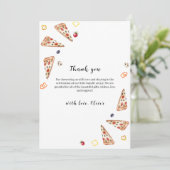 Rustikale italienische Slice Pizza Babydusche Dankeskarte (Stehend Vorderseite)