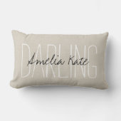 Rustikale Ivory Darling Monogram Lendenkissen (Vorderseite)