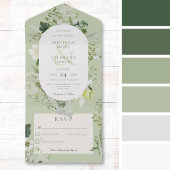 Rustikale Ivy Ferns & Greenery Sage Green No Dinne All In One Einladung