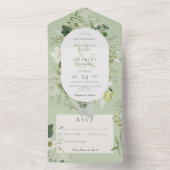 Rustikale Ivy Ferns & Greenery Sage Green No Dinne All In One Einladung (Innen Boden)