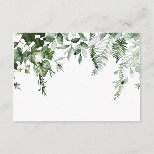 Rustikale Ivy & Sage Grüne Hochzeit Details Begleitkarte (Rückseite)