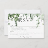 Rustikale Ivy & Sage Grüne Hochzeit Kein Abendesse RSVP Karte (Vorderseite)