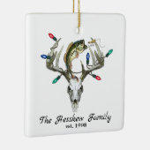 Rustikale Jagd auf Hirschantler Keramikornament (Rechts)