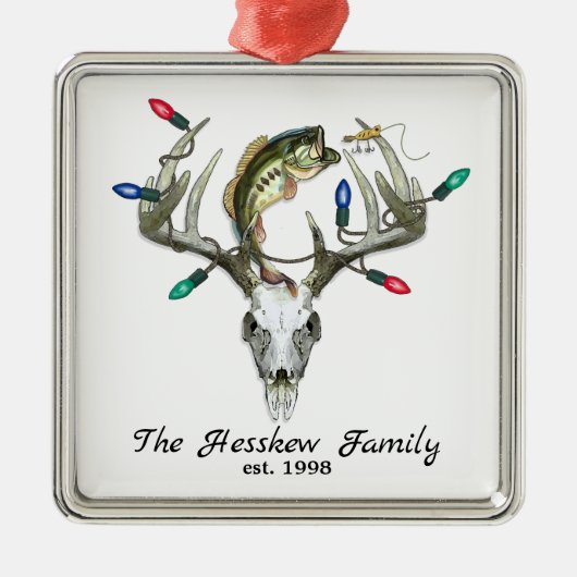 Rustikale Jagd auf Hirschantler Ornament Aus Metall (Vorne)