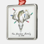 Rustikale Jagd auf Hirschantler Ornament Aus Metall (Links)