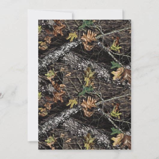Rustikale Jagd Camouflage Bridal Dusche Einladunge Einladung (Rückseite)