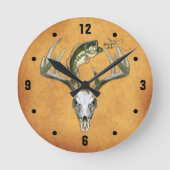 Rustikale Jagd Runde Wanduhr (Vorderseite)
