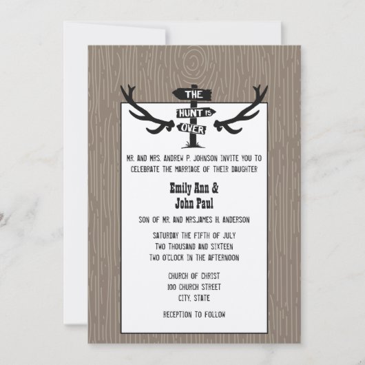 Rustikale Jagd über Barnwood Einladung (Vorderseite)