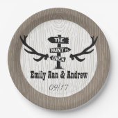 Rustikale Jagd über Barnwood Pappteller (Vorderseite)