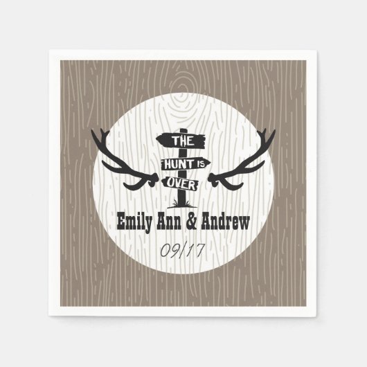 Rustikale Jagd über Barnwood Serviette (Vorderseite)