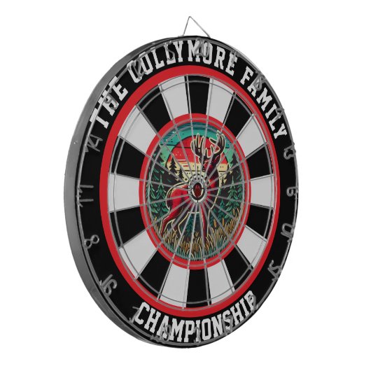 Rustikale Jagdhütte Hirsch Kunst Dartscheibe (Vorderseite Links)