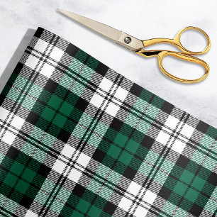 Rustikale Jägergrün-Schwarz-Weiß-Tartan-Weihnachte Geschenkpapier