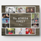 Rustikale Jahresfamilie bewahren Foto Collage Cust Fotoplatte (Vorderseite)