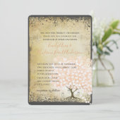 Rustikale Jahrtausendrosa Heart Leaf Tree Wedding Einladung (Stehend Vorderseite)