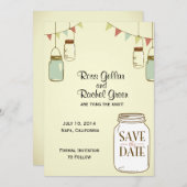 Rustikale Jars Rett-the-date Save The Date (Vorne/Hinten)