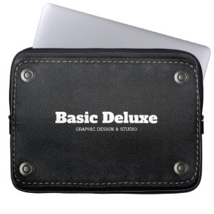 Rustikale Jeans-Patch Visitenkarte   Dunkle Jeans  Laptopschutzhülle