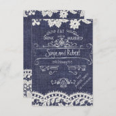 Rustikale Jeans Vintage Hochzeit Einladung (Vorne/Hinten)