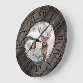 Rustikale jugendfarbene römische Holzziffern Große Wanduhr (Winkel)