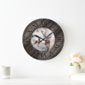 Rustikale jugendfarbene römische Holzziffern Große Wanduhr (Zuhause)