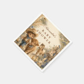 Rustikale Jungen Western Boho Babyparty Serviette (Ecke)