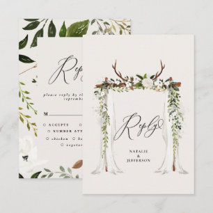 Rustikale Jungfrau in Aquarell RSVP Karte