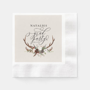 Rustikale Junggesellinnen und Blumenfreunde Serviette