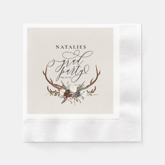 Rustikale Junggesellinnen und Blumenfreunde Serviette (Vorderseite)