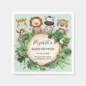 Rustikale Jungle Safari Tiere Grüne Kinderdusche Serviette (Vorderseite)