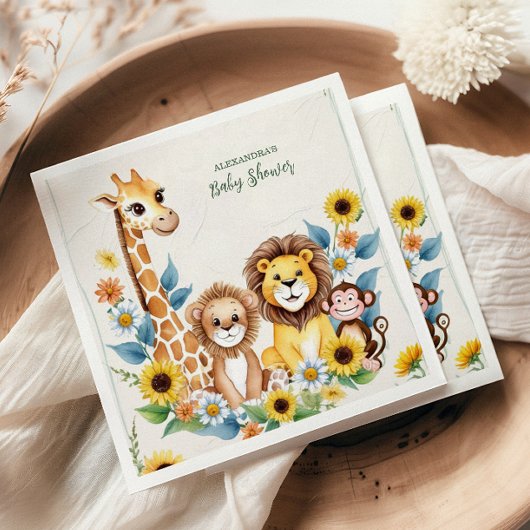 Rustikale Jungle Safari Tiere Kinderdusche Serviette