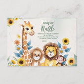 Rustikale Jungle Safari Tiere Raffle Diapper Begleitkarte (Vorderseite)
