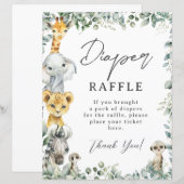 Rustikale Jungle Tiere Baby Diaper Raffle (Vorne/Hinten)
