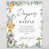 Rustikale Jungle Tiere Baby Diaper Raffle (Vorderseite)