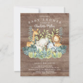 Rustikale Jungtiere neutrale Babydusche Einladung (Vorderseite)