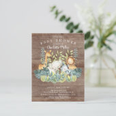 Rustikale Jungtiere neutrale Babydusche Einladung (Stehend Vorderseite)