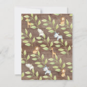 Rustikale Jungtiere neutrale Babydusche Einladung (Rückseite)