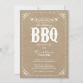 Rustikale Jute-BBQ-Geburtstagsfeier Einladung (Vorderseite)