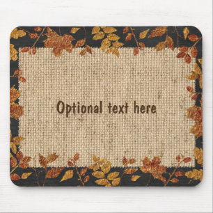 Rüstikale Jute Herbst Golden Tönende Blätter Mousepad