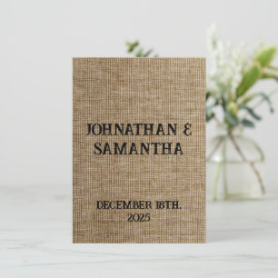 Rustikale Jute-Hochzeit-Dankeskarten – Personalisi Dankeskarte