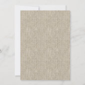 Rustikale Jute-Hochzeit Einladung (Rückseite)