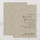 Rustikale Jute-Hochzeit Einladung (Vorne/Hinten)