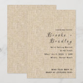 Rustikale Jute-Hochzeit Einladung (Vorne/Hinten)