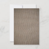 Rustikale Jute-Hochzeit Save The Date (Rückseite)
