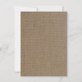 Rustikale Jute-Hochzeitseinladung zur Vorankündigu Save The Date (Rückseite)