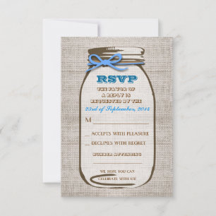 Rustikale Jute-Mason-Jar-Hochzeits-RSVP-Karten RSVP Karte