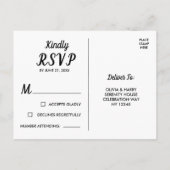 Rustikale Jute-Monogramm-Herz-RSVP-Postkarte Postkarte (Rückseite)